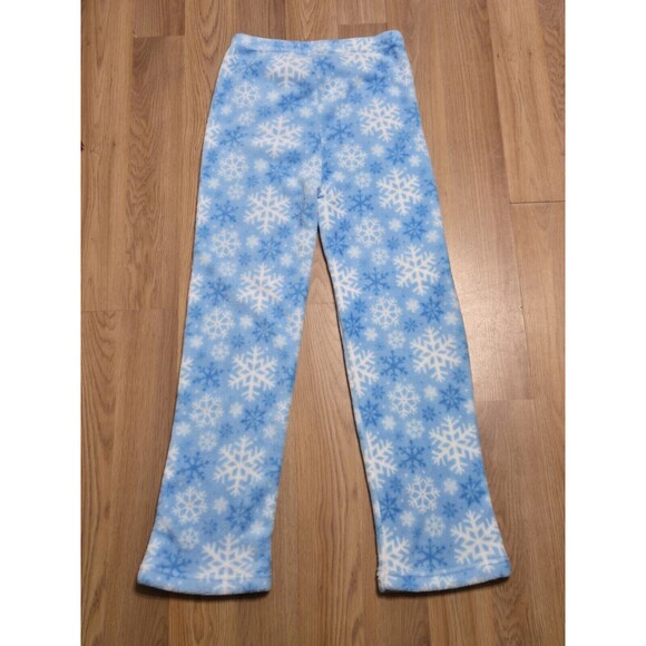 Amscan Fleece Blue Lounge Pajama Bottoms With White Snowflakes Size Small - Picture 5 of 5
